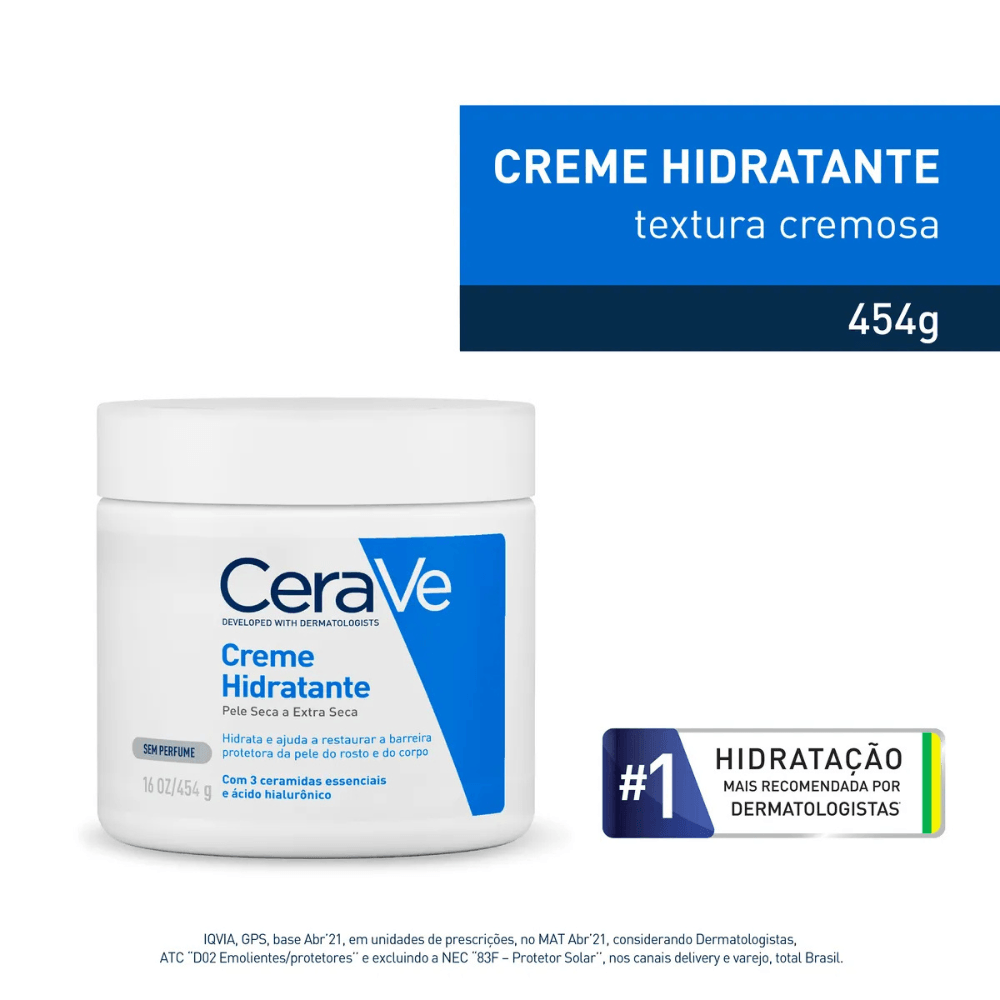 Creme Hidratante Cerave Corpo e Rosto Sem Perfume 454g